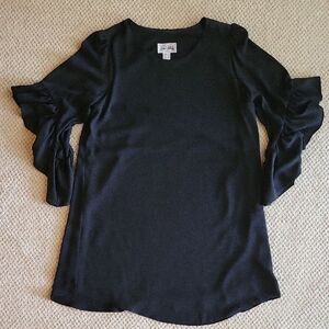 Joseph Ribkoff Black Dress w Lining & Flared 3/4 Sleeves Sz 12